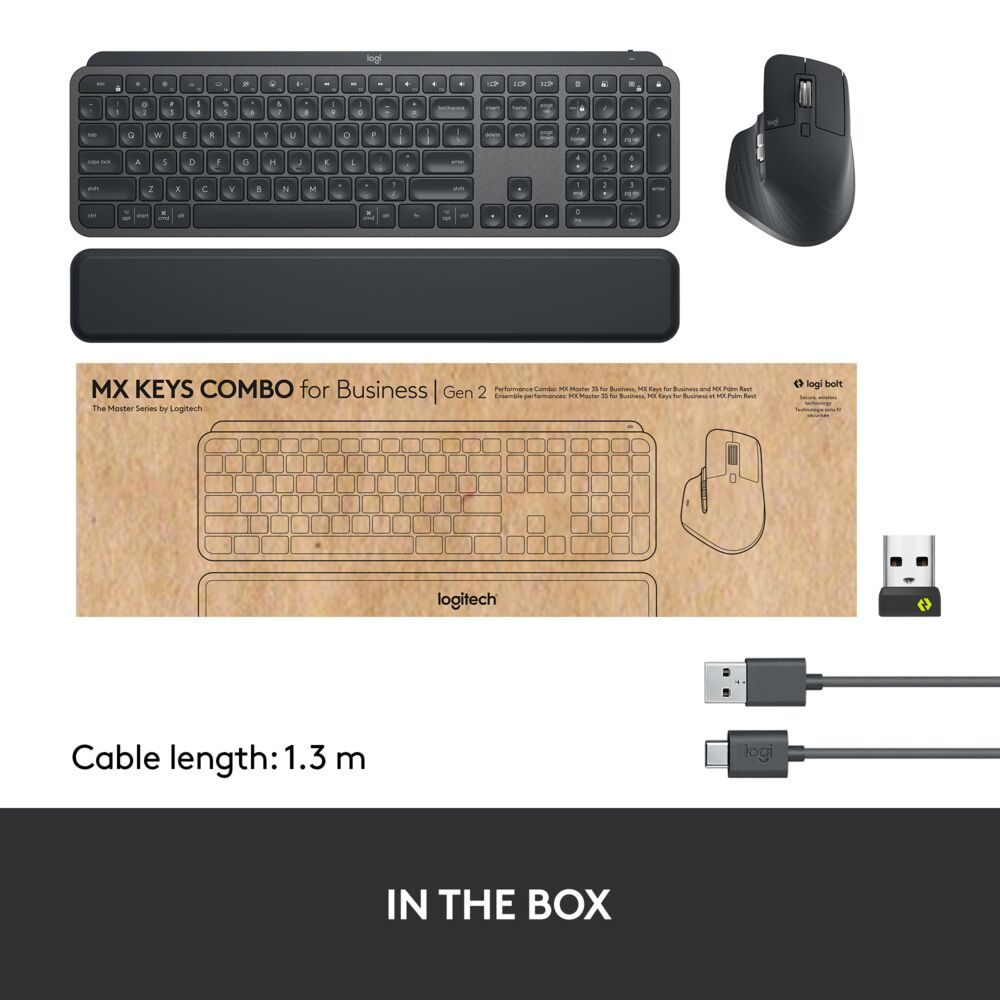 Logitech MX Keys sett fyrir fyrirtæki með MX Master 3s og MX lyklaborðsrenning - image 17 [99f00127a6]