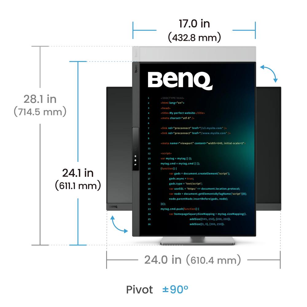 BenQ RD280UG 28" UHD+ IPS 120Hz Programming USB-C dokkuskjár 90W, m. MoonHalo lýsingu - image 13 [4ece6d7779]