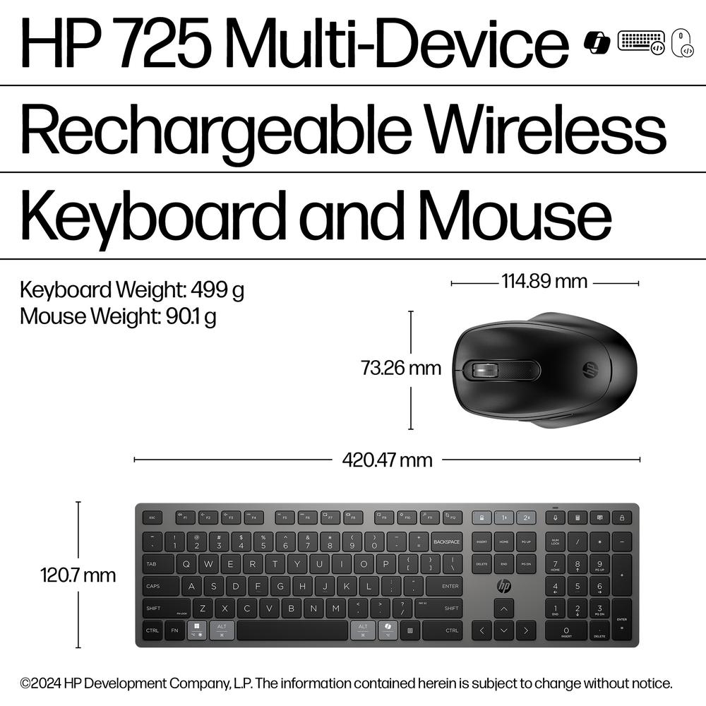 HP 725 þráðlaust BT lyklaborð og mús, íslenskt - image 10 [5a62cbe577]