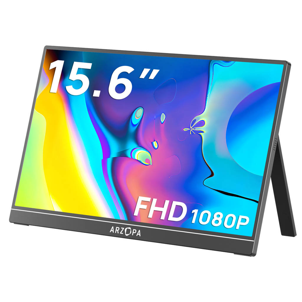 Arzopa 15,6" FHD IPS HDR10 USB-C ferða snertiskjár, innb. kickstand, umslag, svartur - image 2 [4986334f82]