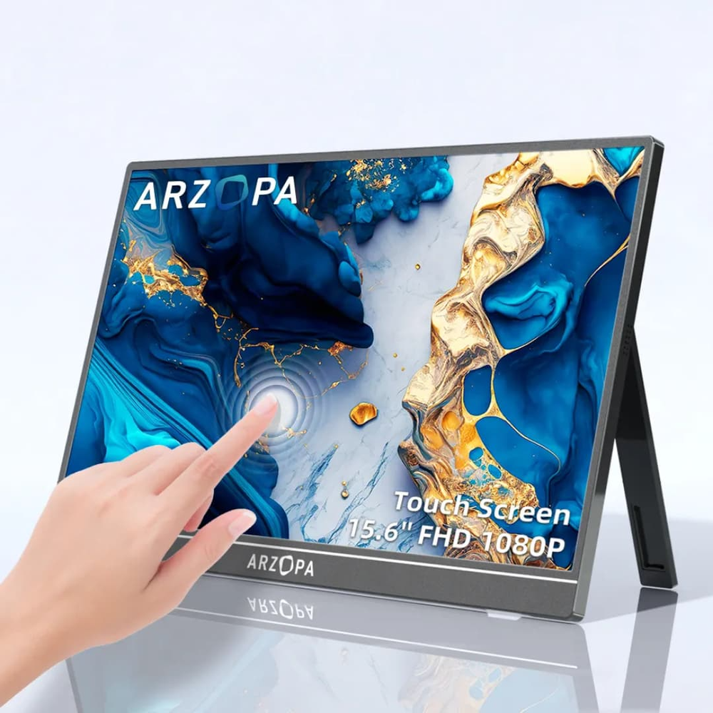 Arzopa 15,6" FHD IPS HDR10 USB-C ferða snertiskjár, innb. kickstand, umslag, svartur - image 3 [3fce17257e]