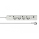 Delock Fjöltengi 4 x Schuko 230V með truflana síu og 3 x USB 1,5m - image 2 [8374a32ad6]