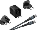 20W Energizer USB-C PD GaN EU/UK/US ferðahleðslutæki með USB-C kapli, svart - image 2 [69fc5eb35a]