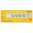 Delock Fjöltengi 4 x Schuko 230V með truflana síu og 3 x USB 1,5m - image 4 [d1e3deafd7]