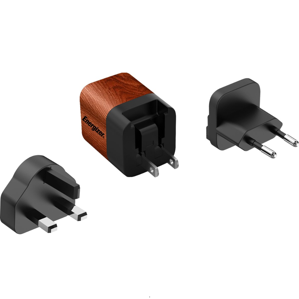 20W Energizer Universal USB-C PD GaN EU/UK/US ferðahleðslutæki, viðarlitað - image 2 [844955abbc]