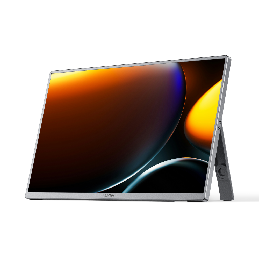 Arzopa 13,3" FHD OLED HDR10 USB-C ferðaskjár, innb. kickstand, grár - image 2 [3ed32fe0b4]