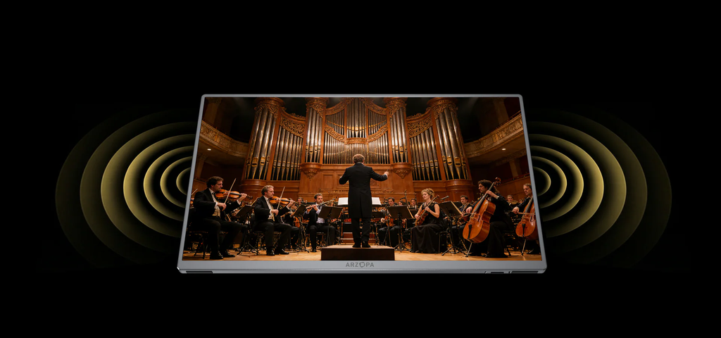 Arzopa 13,3" FHD OLED HDR10 USB-C ferðaskjár, innb. kickstand, grár - image 7 [b1f80721f4]