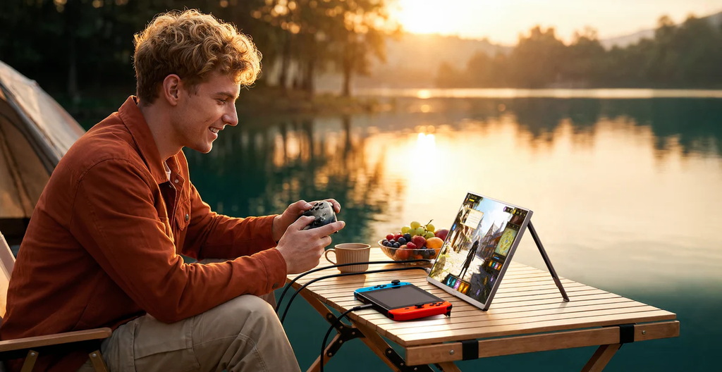 Arzopa 13,3" FHD OLED HDR10 USB-C ferðaskjár, innb. kickstand, grár - image 10 [48893b2fff]