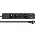 Delock Fjöltengi 4 x Schuko 230V með truflana síu og 3 x USB 1,5m - image 2 [43814900e6]