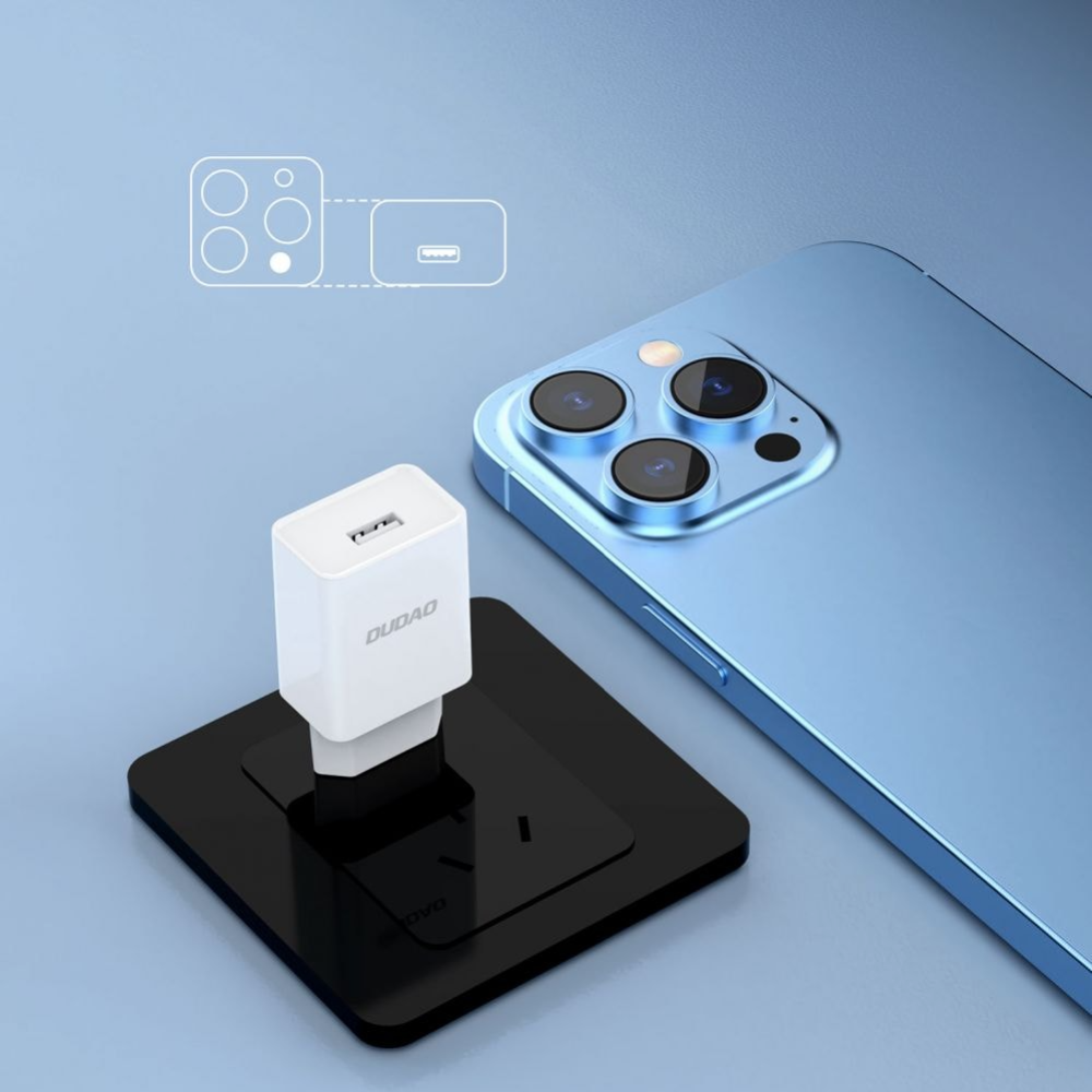 10W Dudao A4EU USB-A hleðslutæki, hvítt - image 2 [0167aea08f]