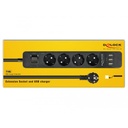 Delock Fjöltengi 4 x Schuko 230V með truflana síu og 3 x USB 1,5m - image 3 [85569bdd73]