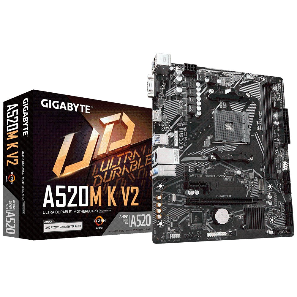 Gigabyte A520M K V2 DDR4 mATX móðurborð - image 2 [741f3b8eed]