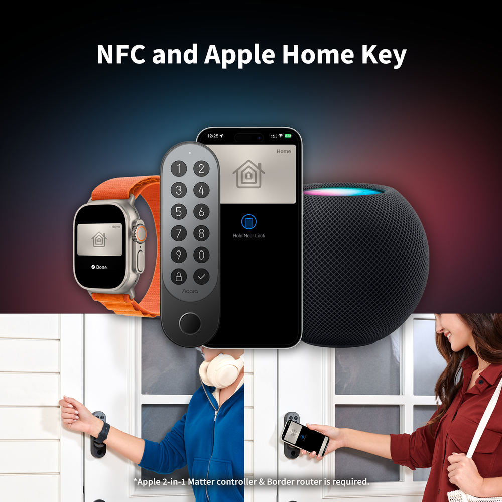 Aqara Smart Lock U200 Kit, Retrofit snjalllás, talnaborð, fingrafaraskanni, NFC lykill, svartur - image 16 [f5029f6061]