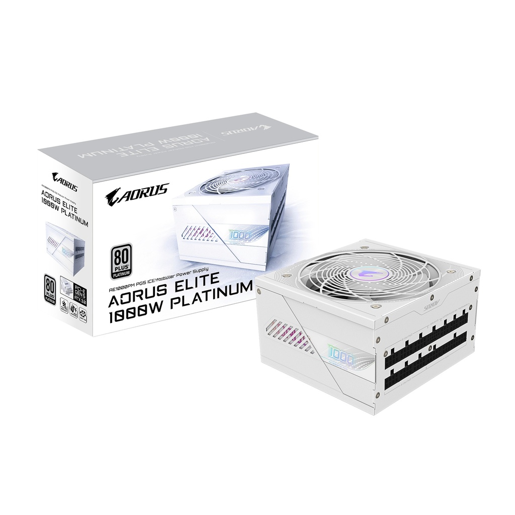 Gigabyte Aorus Elite Platinum ICE 1000W ATX 3.0 aflgjafi, 10 ára ábyrgð - Hvítur - image 2 [14167a9a04]