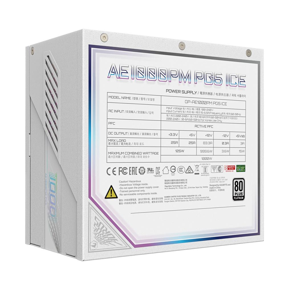 Gigabyte Aorus Elite Platinum ICE 1000W ATX 3.0 aflgjafi, 10 ára ábyrgð - Hvítur - image 8 [bc2ba6b62f]