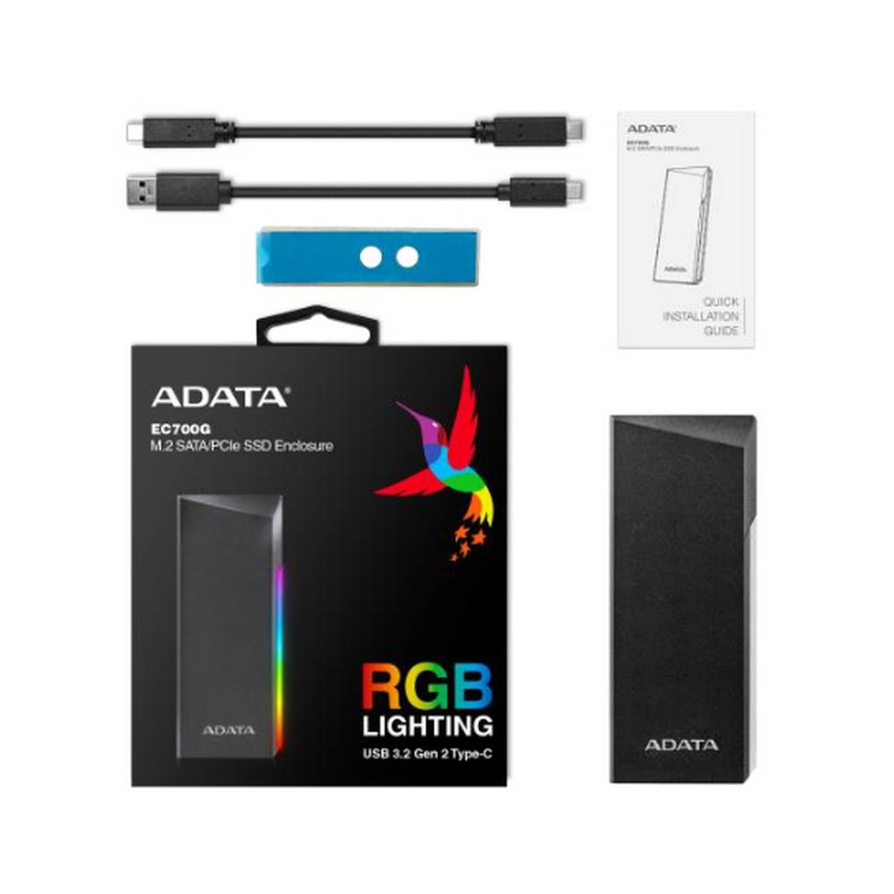 Adata EC700G M.2 NVMe RGB hýsing, USB-C - image 6 [43e96c3ab6]