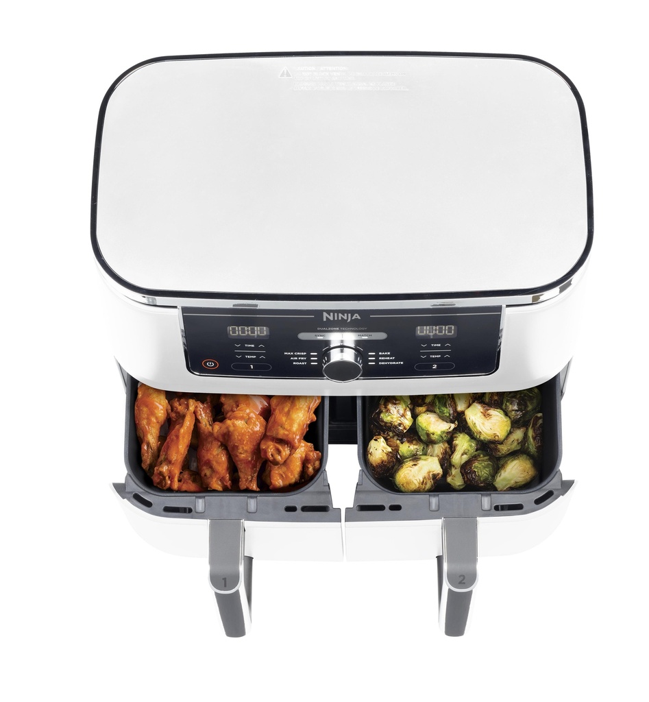 Ninja Foodi Max AF400EUWH 2x 4,75L tvöfaldur Air Fryer, FlexDrawer, 8 aðgerðir, 2470W, Hvítur - image 13 [0adb50bb2a]