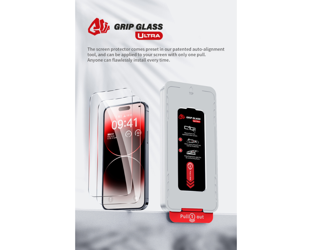 Grip Glass - Tempered glass - varnargler fyrir iPhone 12 Pro Max - image 4 [1f5696f973]