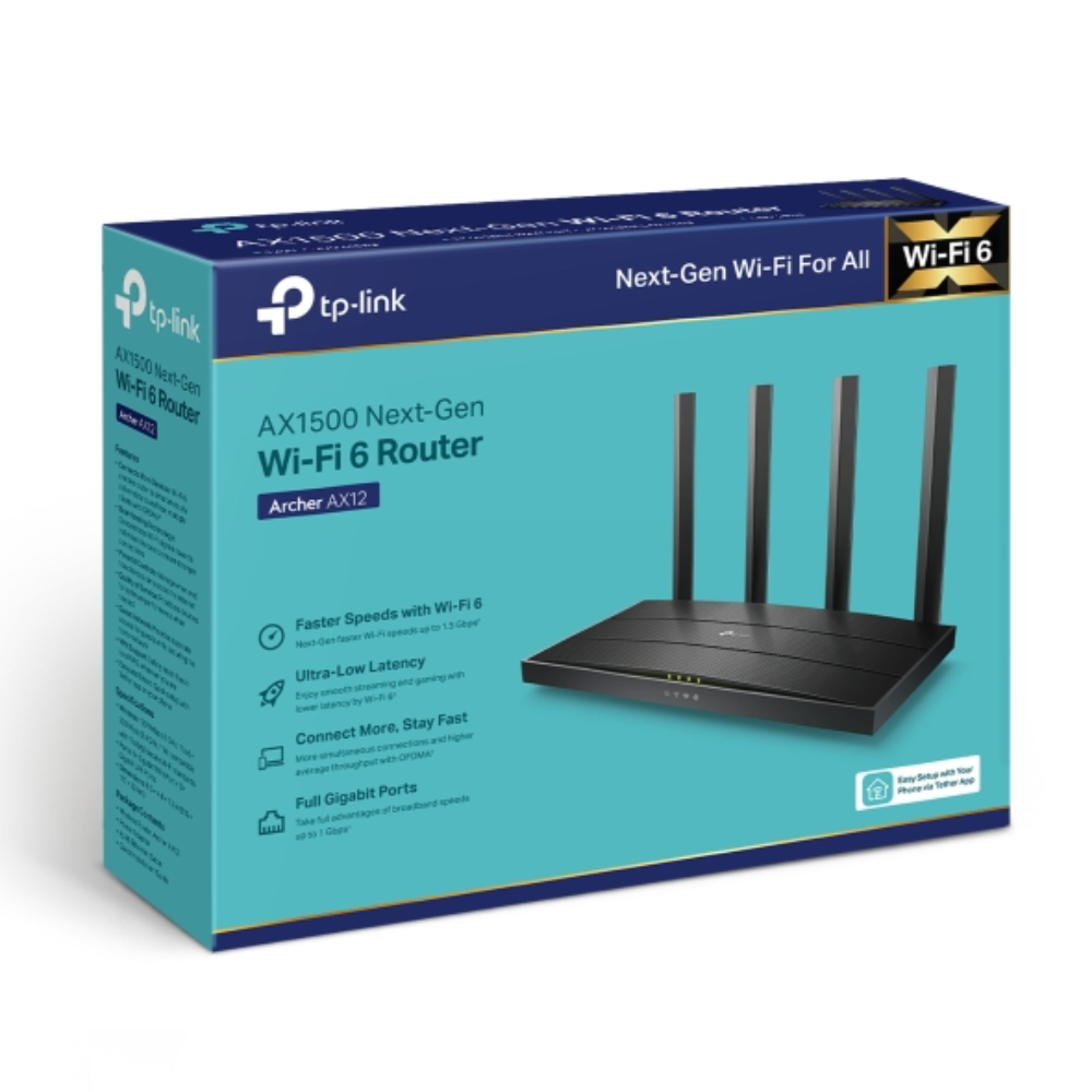 TP-Link Archer AX12 þráðlaus WIFI 6 Router, AX1500 - image 4 [e04f5d3d66]