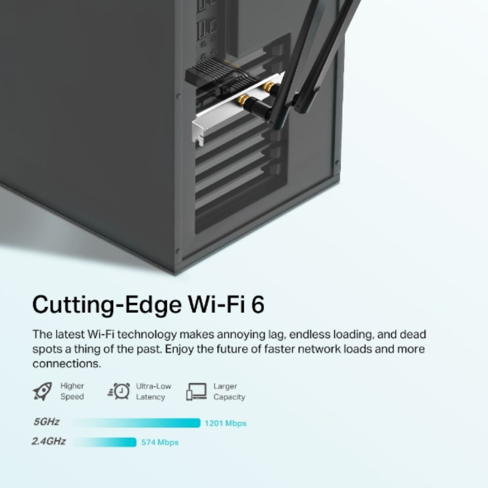 TP-Link Archer TX20E WiFi-6 BT 5.2 þráðlaust PCIe x1 netkort - image 3 [3738985887]