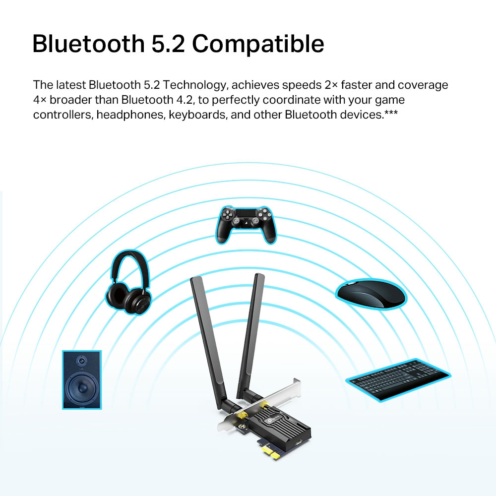 TP-Link Archer TX50E WiFi-6 BT 5.0 þráðlaust PCIe x1 netkort - image 5 [43c19b04bd]