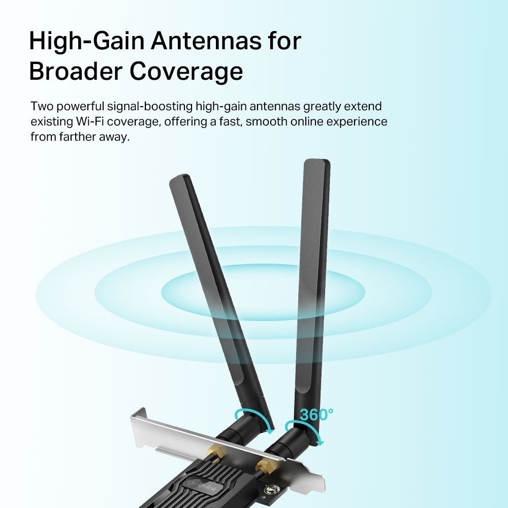 TP-Link Archer TX50E WiFi-6 BT 5.0 þráðlaust PCIe x1 netkort - image 7 [241afc72e6]