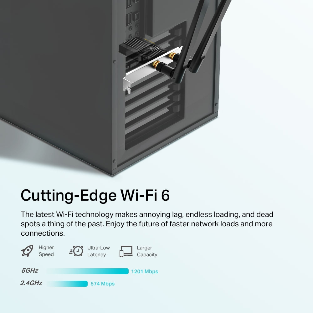 TP-Link Archer TX50E WiFi-6 BT 5.0 þráðlaust PCIe x1 netkort - image 9 [001a724dfb]