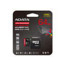 ADATA MicroSD 64GB class 10 UHS-1 U3 High Endurance háhraða minniskort m/SD-breytistykki - image 2 [5f536b7b50]