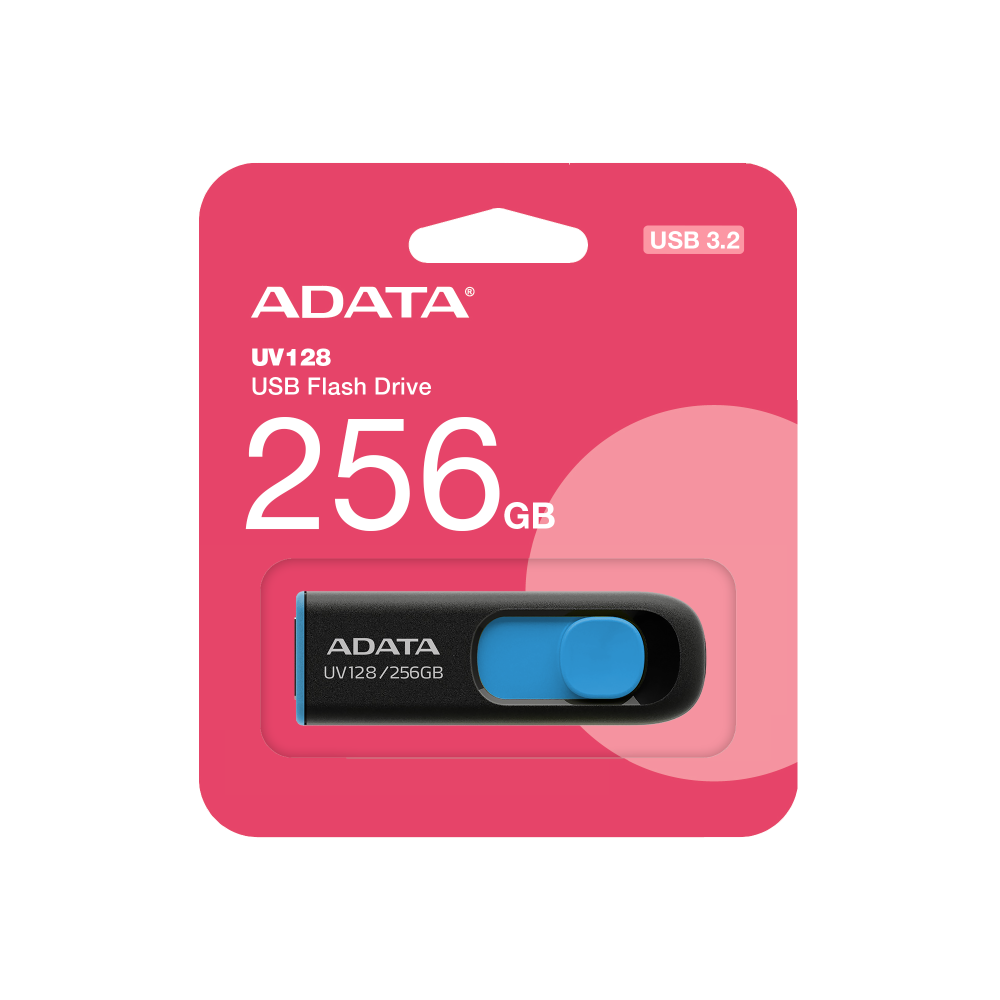 ADATA UV128 256GB USB minnislykill, Svartur/blár - image 4 [d9496ee230]