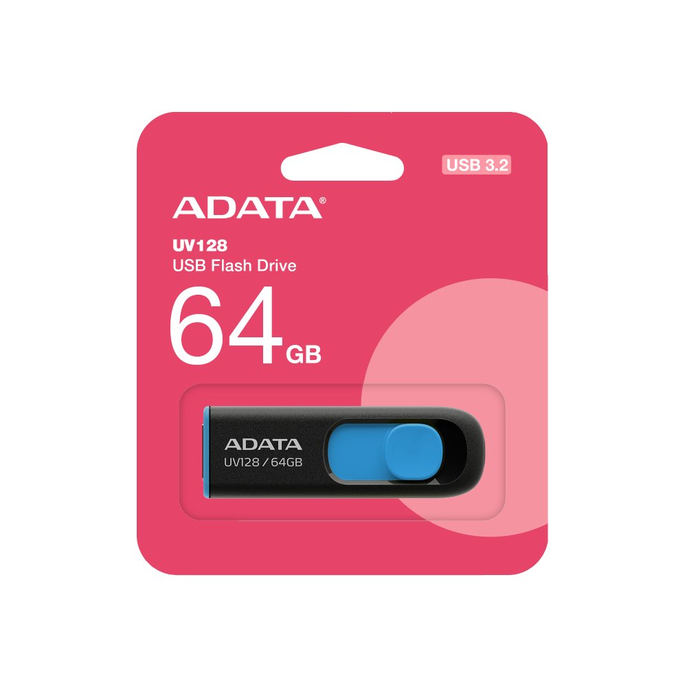 ADATA UV128 64GB USB minnislykill, Svartur/blár - image 4 [f4ef27001b]