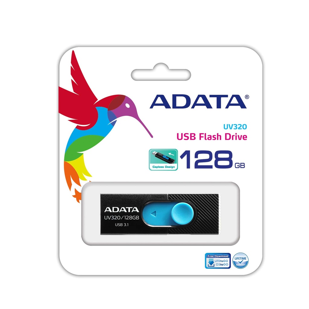 ADATA UV320 128GB USB minnislykill, Svartur/blár - image 5 [a650f24b32]