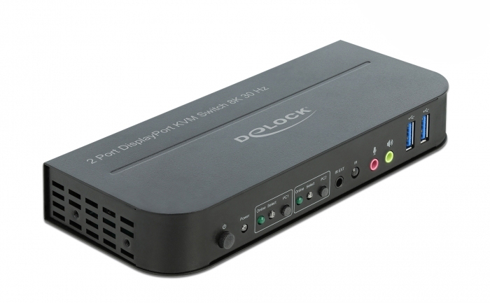 Delock KVM 4K 120Hz(SDR) DisplayPort sviss með IR fjarstýringu - image 2 [d15c478169]