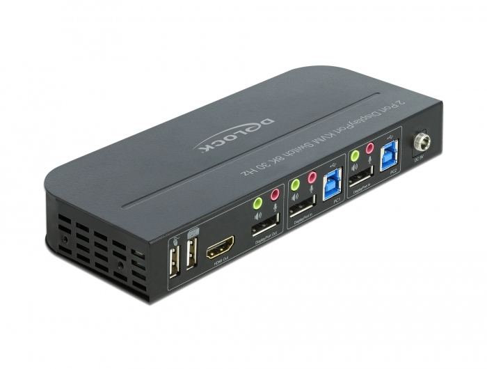 Delock KVM 4K 120Hz(SDR) DisplayPort sviss með IR fjarstýringu - image 3 [3f5933d068]