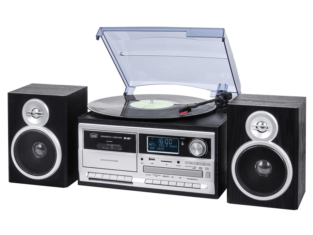 Trevi TT 1072 Casette/CD/Vinyl fjölnotaspilari með þráðlausa hátalara, svartur - image 2 [369f06c162]