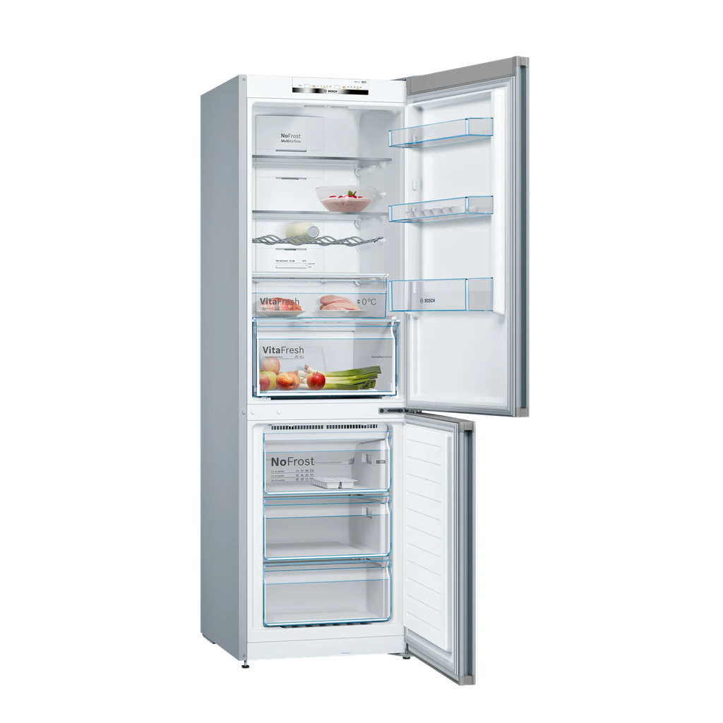 Bosch Serie 4 kæli- og frystiskápur, 186cm, 237+89L, 0°C skúffa, stál, 5 ára ábyrgð - image 3 [9061c5e2dd]
