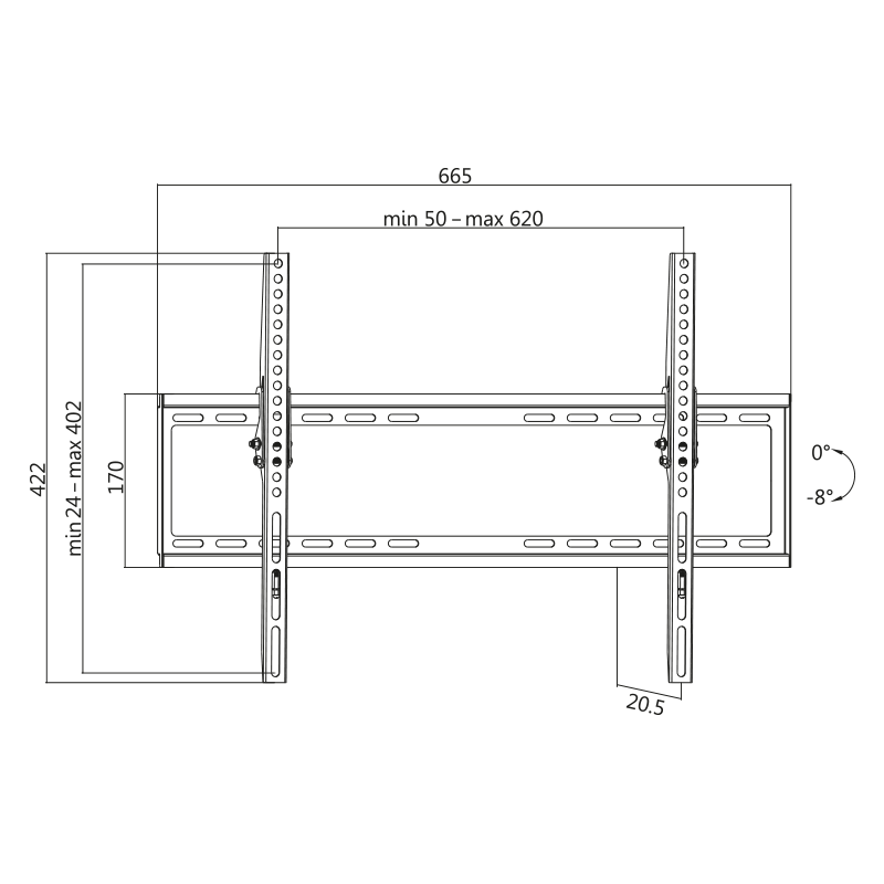 Logilink Veggfesting Tilt 37-70'' - 8°/0° 35kg - image 3 [2aeceff3ae]