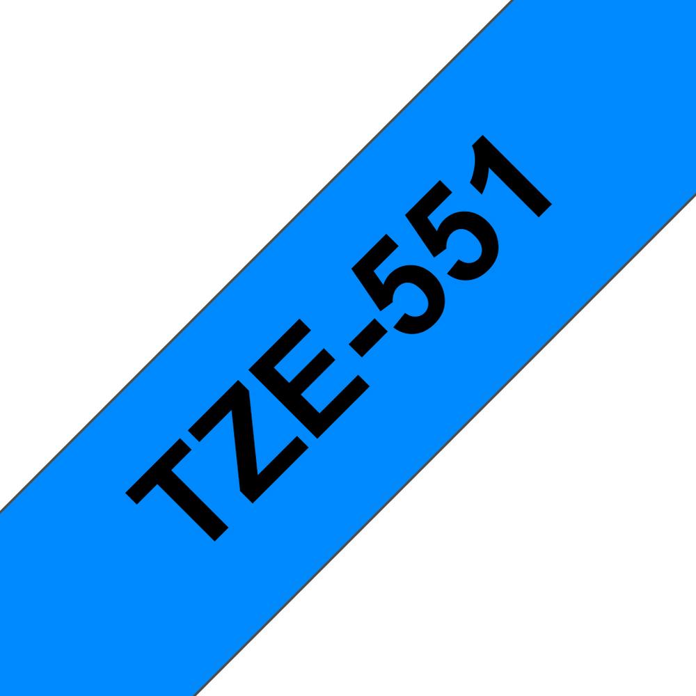 Brother TZe551 límborði, 24mm x 8m, svart á bláu - image 4 [d9379d4a58]