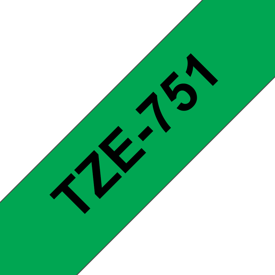 Brother TZe751 límborði, 24mm x 8m, svart á grænu - image 3 [9936815a3d]