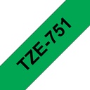 Brother TZe751 límborði, 24mm x 8m, svart á grænu - image 3 [9936815a3d]