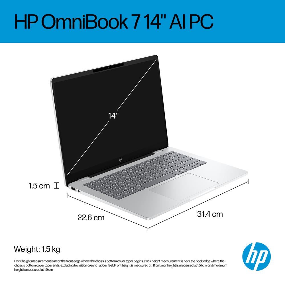 HP OmniBook 7 AI fartölva, 14" 2K OLED i5-225U 16/512GB W11, Silfur - image 20 [c9bfa10846]