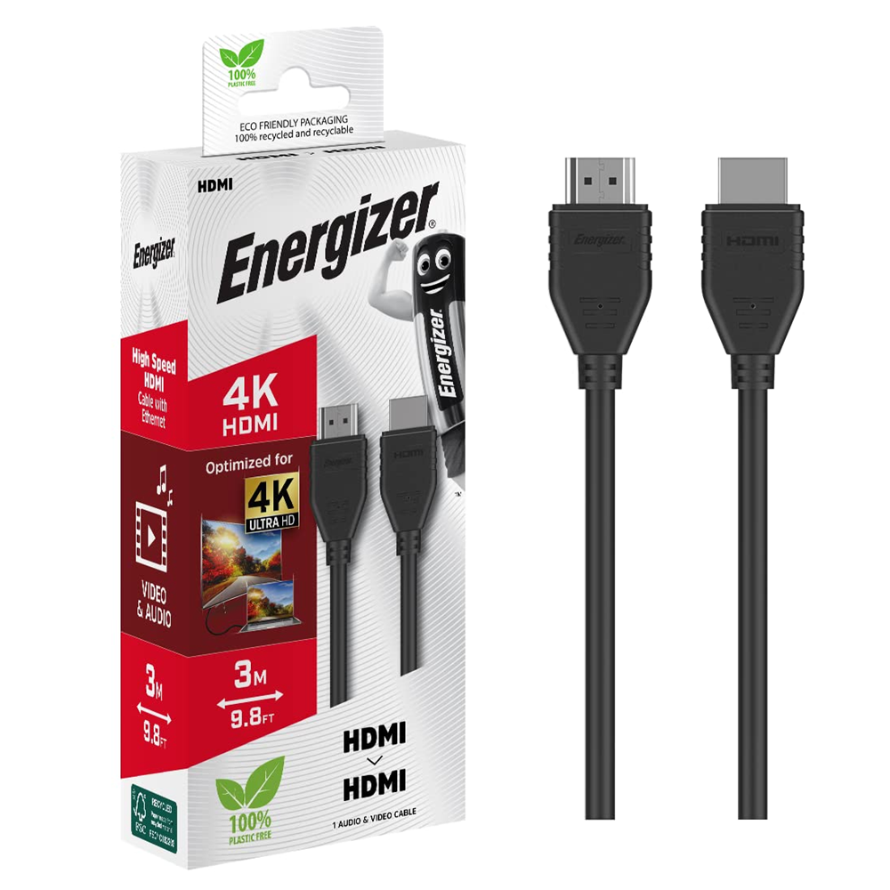 Energizer 4K HDMI kapall, 3 metrar, svartur - image 2 [8c23a5355b]