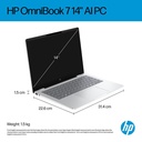 HP OmniBook 7 AI fartölva, 14" 2K OLED i7-255H 32/512GB W11, Silfur - image 17 [763bb9d699]
