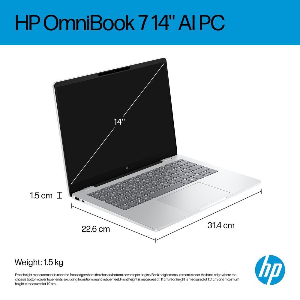 HP OmniBook 7 AI fartölva, 14" 2K OLED i7-255H 32/512GB W11, Silfur - image 18 [46514bfbf2]