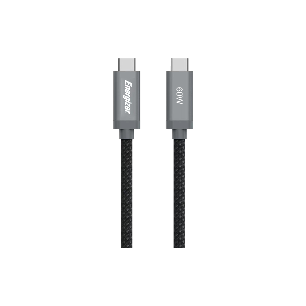 Energizer C83 Metal USB3.2 60W 10Gbps C í C ofinn kapall, 2 metrar, grár - image 2 [887f972188]