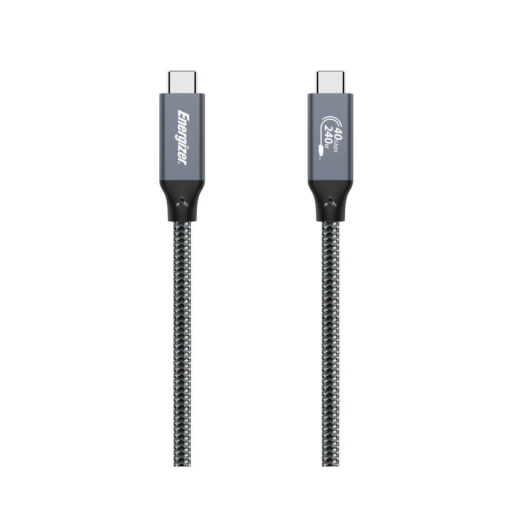 Energizer C84 Metal USB4.0 240W 40Gbps 8K@60Hz C í C kapall, 0,8 metrar, Silfur - image 2 [47b884e422]