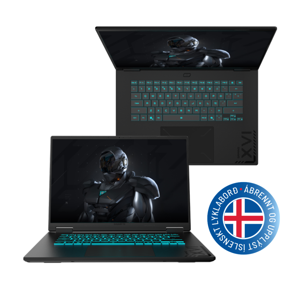 Gigabyte Gaming leikjafartölva 16" FHD+165 i7-13620H 16GB 1TB RTX5060 W11, ísl. lykl., Black Steel - image 2 [110b531b56]