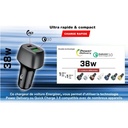 38W Energizer 1x USB-C, 1x USB-A PD QC hleðslutæki í bíl, gyllt/svart - image 2 [510d6984ea]