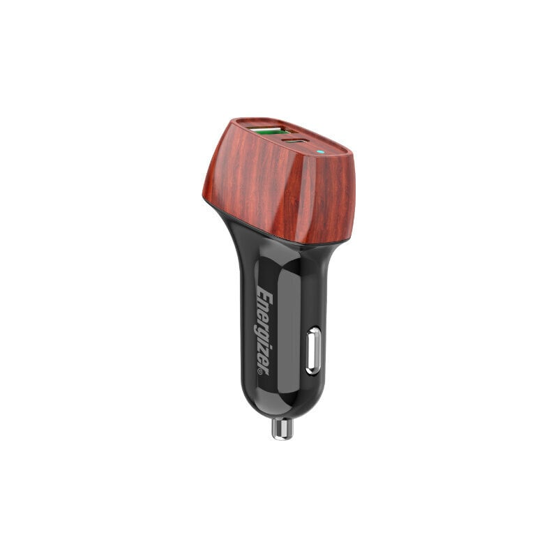 38W Energizer 1x USB-C, 1x USB-A PD QC hleðslutæki í bíl, viðarlitað - image 2 [9c4107a516]