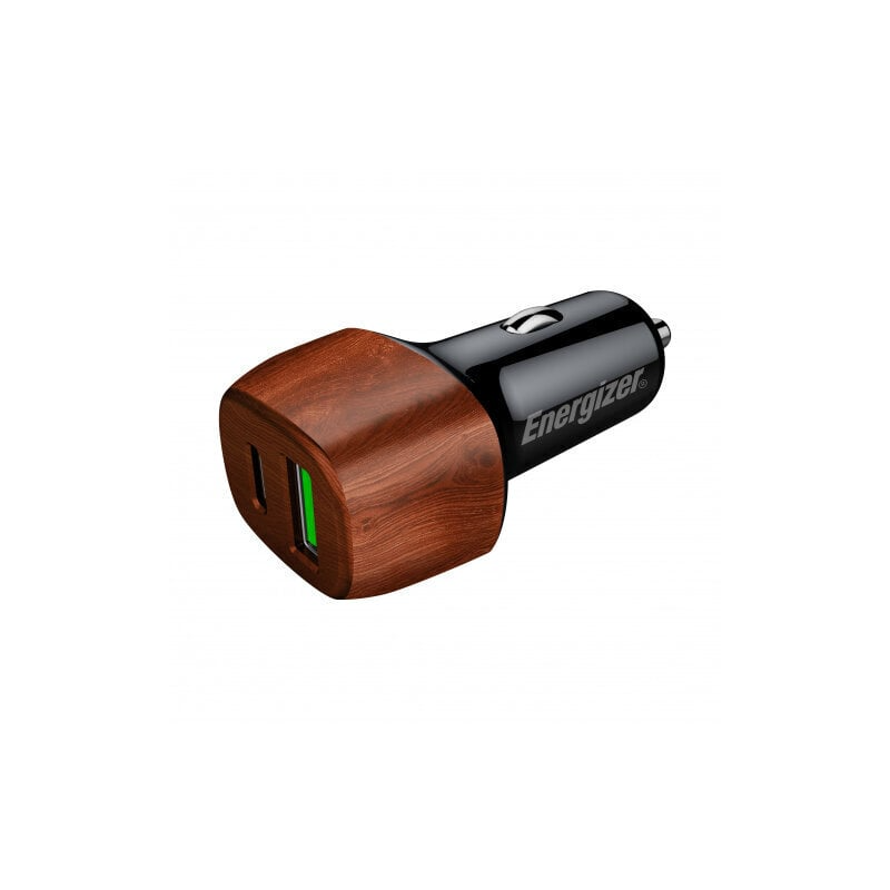 38W Energizer 1x USB-C, 1x USB-A PD QC hleðslutæki í bíl, viðarlitað - image 3 [85d43518e4]