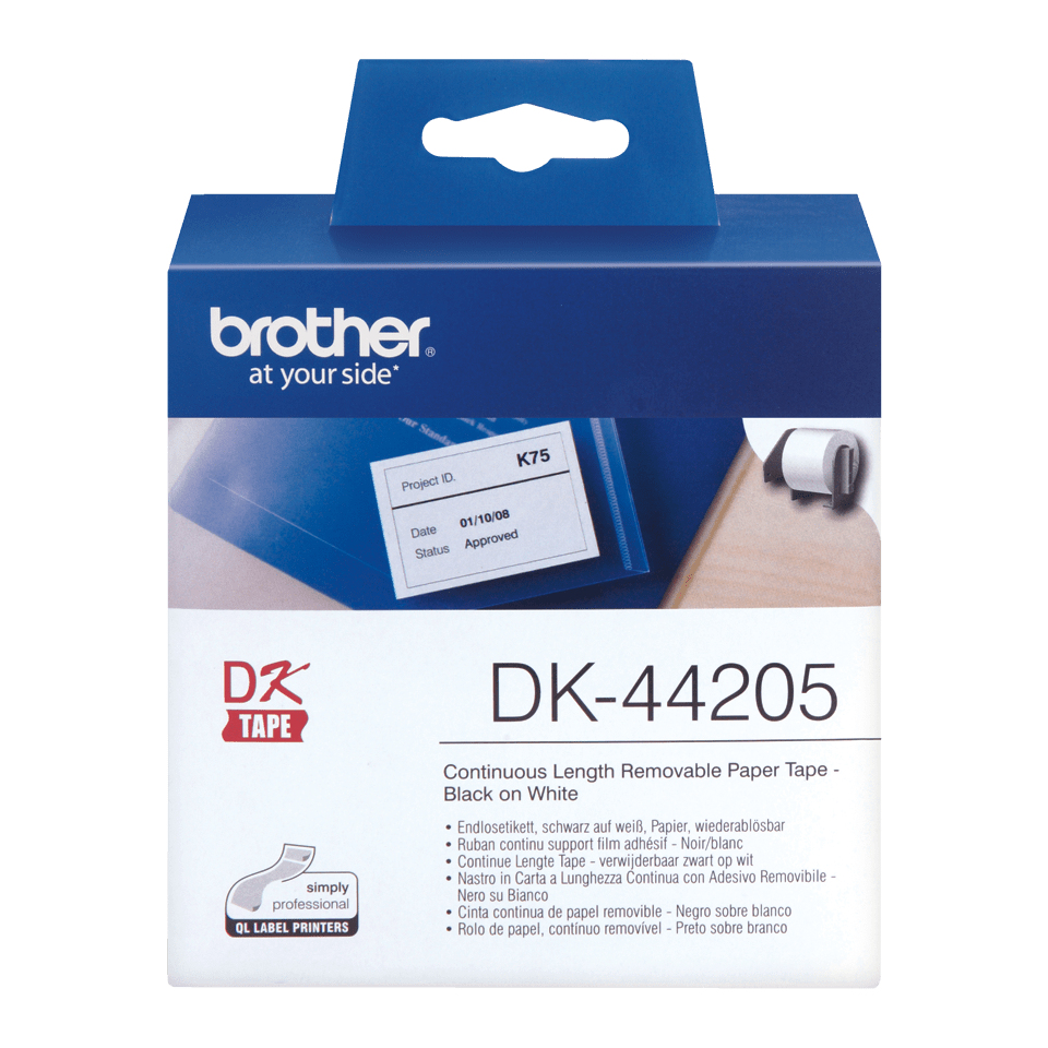 Brother DK-44205 samfelld límmiðarúlla, 62mm x 30.48m (removeable) - image 3 [51ea4c13bd]